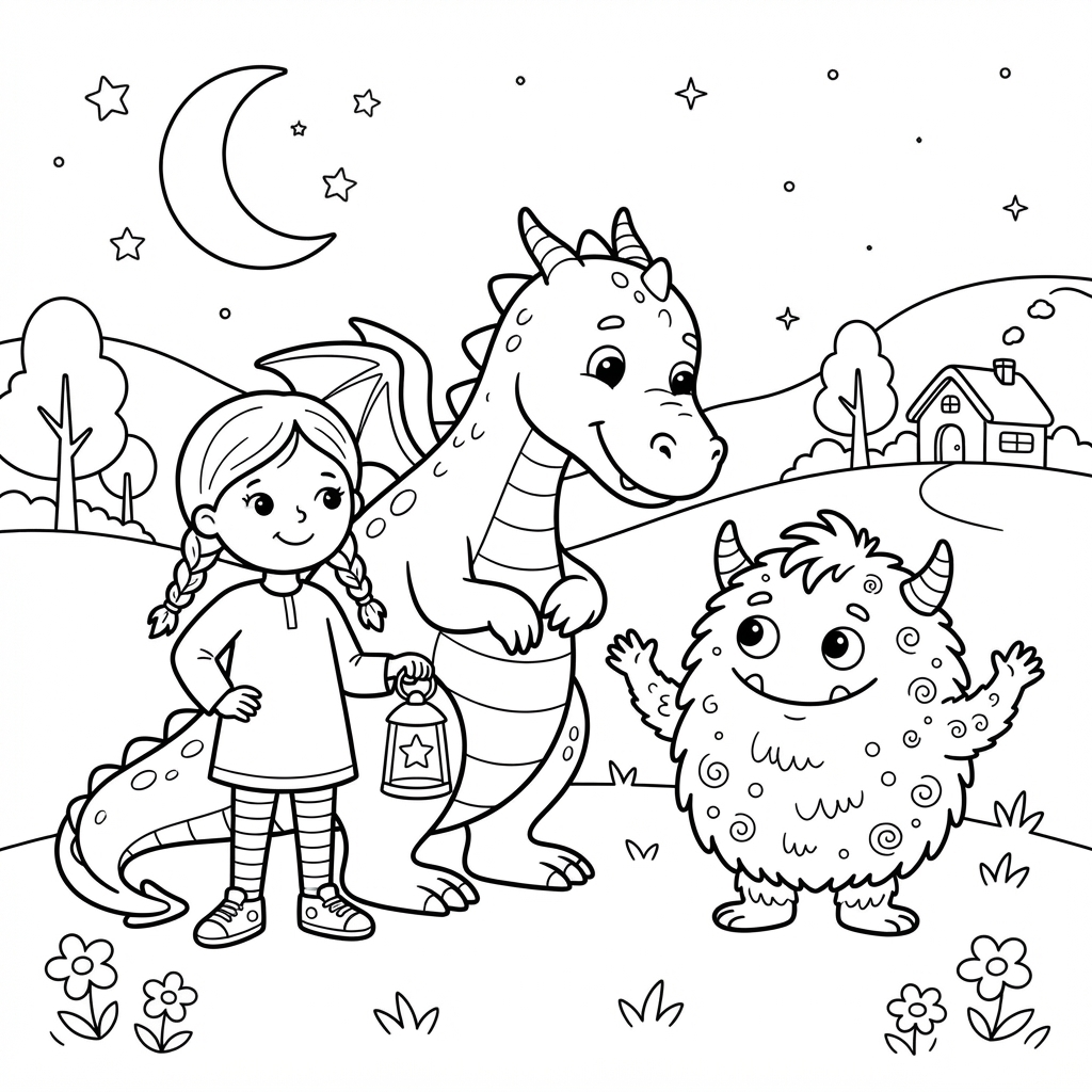 Preview of Braver Than the Bad Dream Coloring Page