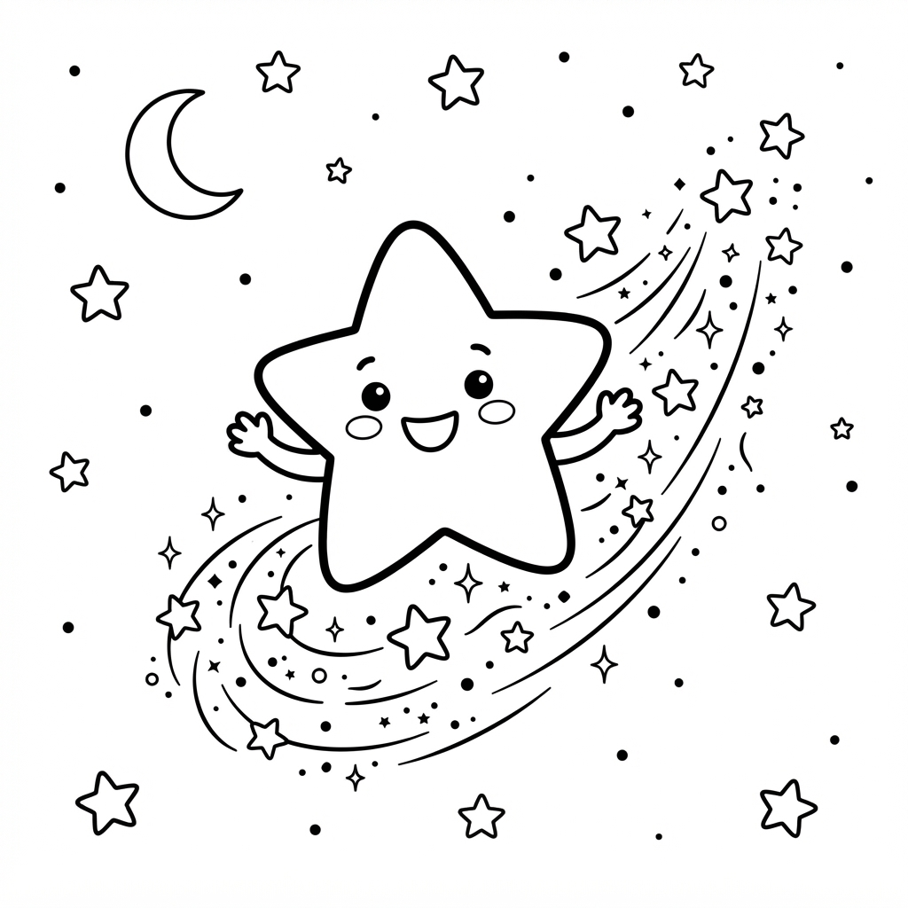Preview of Comet Coloring Page