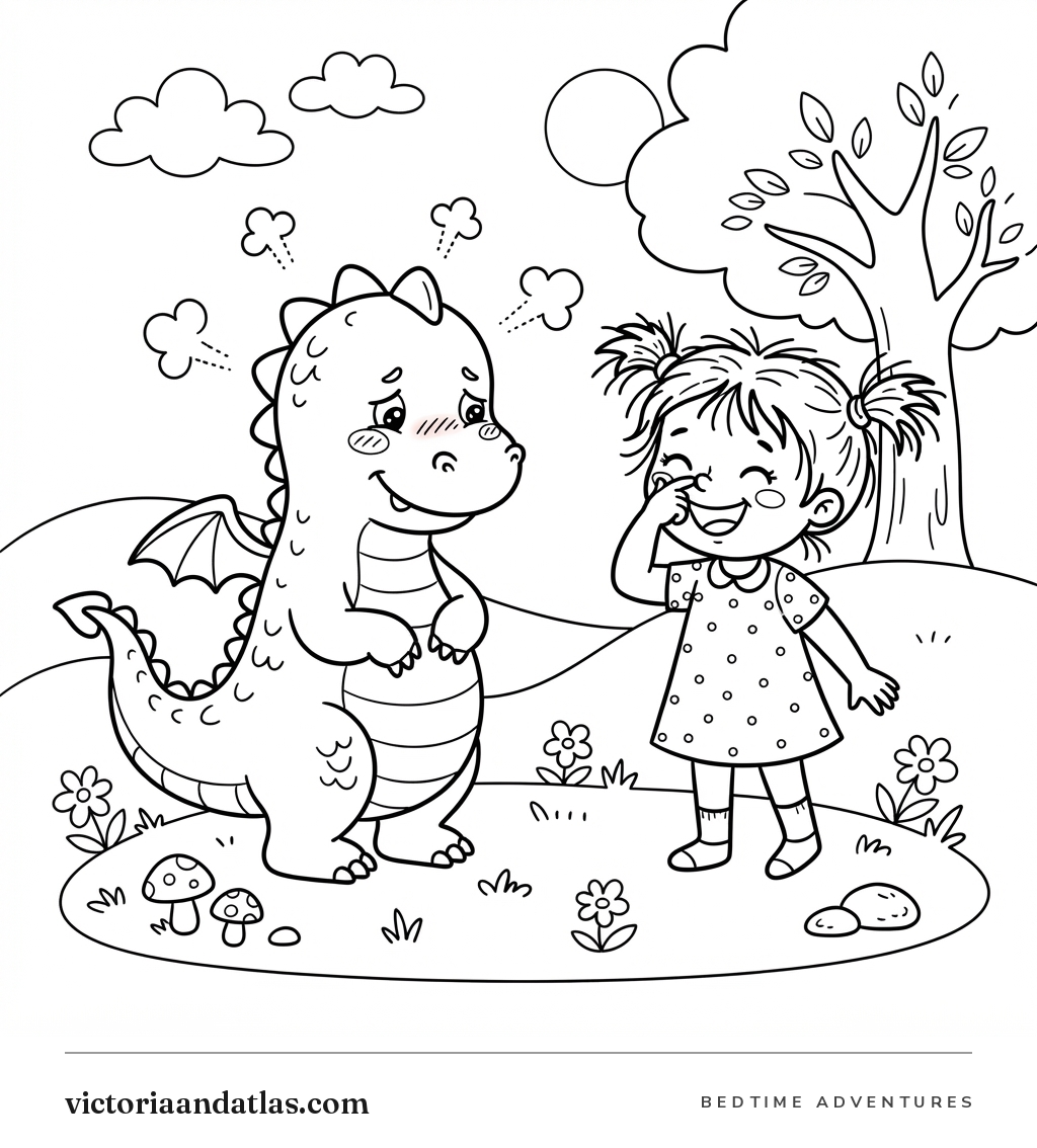 Preview of The Dragon with the Terrible Toots Coloring Page