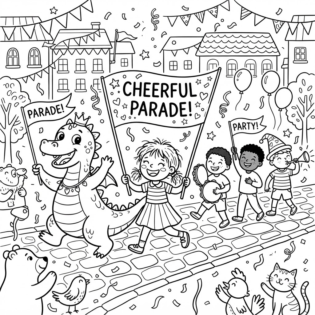 Preview of The Great Poop Parade Coloring Page
