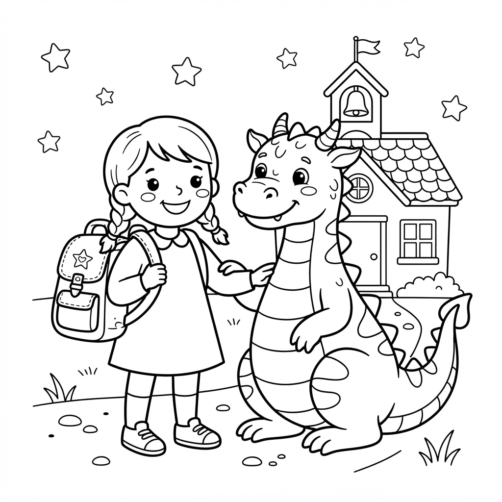 Preview of The Night Before the First Day of School Coloring Page