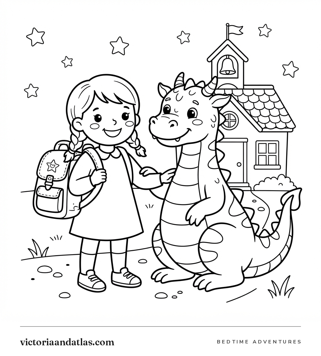 Preview of The Night Before the First Day of School Coloring Page
