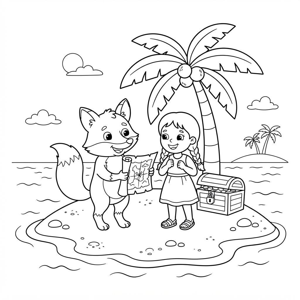 Preview of The Secret Island of Lost Adventures Coloring Page
