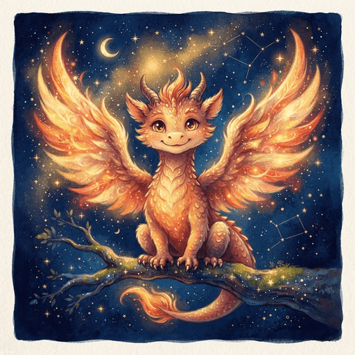 Portrait of Emberwing, The Brave Little Phoenix